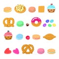 Pastries, sweets and candies vector set Royalty Free Stock Photo