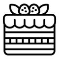 Pastry cake icon outline vector. Cream food Royalty Free Stock Photo
