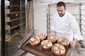 Pastry Chef, takes away the panettone