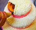 Pastry chef to work for wedding cake Royalty Free Stock Photo