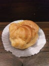 Pastry choux on wood table, soes pastry