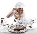 Pastry cook prepares a cake Royalty Free Stock Photo