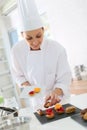 Pastry cook preparing desert Royalty Free Stock Photo