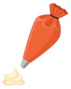 Pastry cream bag. Cake decorating tool. Cartoon icon