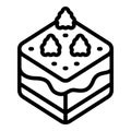 Pastry food icon outline vector. Bakery slice Royalty Free Stock Photo
