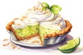 Food pastry cake slice pie delicious dessert fruit tart white sweet background cream