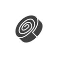 Pastry Roll cake vector icon