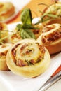 Pastry rolls with herb filling Royalty Free Stock Photo