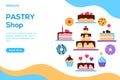 Pastry shop landing page template with copy space