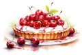 Pastry sugar delicious dessert pie food berry fresh cake cherry homemade tasty background sweet Royalty Free Stock Photo