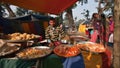 Pastry and sweet street seller in nepali fair Royalty Free Stock Photo