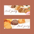 Pastry vector baked cake cream cupcake and sweet confection dessert with caked candies illustration backdrop confected