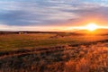 Pasture in the Coutryside of Iceland at Sunset