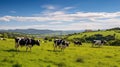 pasture farmer cows Royalty Free Stock Photo