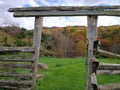 Pasture gate in autumn