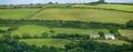 Pastures and farmland in the hills of Exmoor National Park Royalty Free Stock Photo