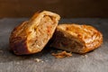 Pasty cut in Half Royalty Free Stock Photo