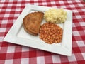 Pasty mash and beans