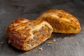 Pasty in Two Halves Royalty Free Stock Photo