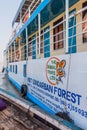 PASUR, BANGLADESH - NOVEMBER 13, 2016: Detail of M. V. DINGHY ship of The Bengal Tours, Banglade