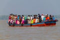 PASUR, BANGLADESH - NOVEMBER 14, 2016: Tourists on a boat in Sundarbans, Banglades