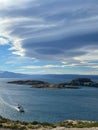 Patagonia lake view with amazing clouds