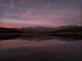 Patagonian lake and mountains, sunset landscape Royalty Free Stock Photo