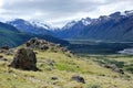 Patagonian Landscape in the national Park Los Glaciales Royalty Free Stock Photo