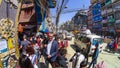 PATAN, NEPAL - April 13, 2018: People going at street in Patan, ancient city in Kathmandu Valley. Royalty Free Stock Photo