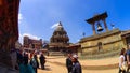 PATAN, NEPAL - April 13, 2018: People going at street in Patan, ancient city in Kathmandu Valley. Royalty Free Stock Photo