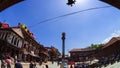 PATAN, NEPAL - April 13, 2018: People going at street in Patan, ancient city in Kathmandu Valley. Royalty Free Stock Photo