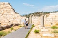 View of the Harbour Street of ancient Patara in Antalya province of Turkey, with a romantic couple Royalty Free Stock Photo