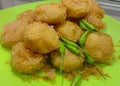 Patatos cakes named perkedel. Traditional Indonesian food