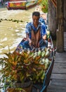 Pataya, Thailand May 13, 2018, Floating Market in holidays,tourism are travel to famous floating market and cultural tourist