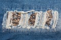 Patch blue jeans Royalty Free Stock Photo