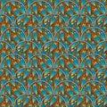 Patch Boho Flower Seamless Pattern. Mandala patchwork, oriental design. Wallpaper, furniture textile, fabric print, tile deco.