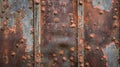 A patch of bumpy and textured rust speckles tered across a faded sheet of metal creating a weathered and worn appearance Royalty Free Stock Photo