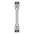 Patch cable path cord ethernet technology rj45 net concept contour outline line icon black color vector illustration image thin