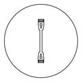 Patch cable path cord ethernet technology rj45 net concept icon in circle round black color vector illustration image outline