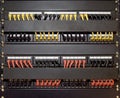 Patch cord panel Royalty Free Stock Photo