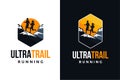 Patch emblem Outdoor Ultra Trail running logo vector set