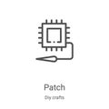 patch icon vector from diy crafts collection. Thin line patch outline icon vector illustration. Linear symbol for use on web and