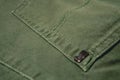 Patch pocket of green jeans Royalty Free Stock Photo