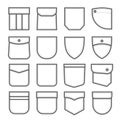 Patch pocket set, fabric and cloth element