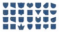 Patch pockets for shirt, bag, pants, dress. Different blue denim pockets with stitch and zipper, jeans casual clothing Royalty Free Stock Photo