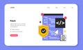 Patch software web banner or landing page. Operating system updates