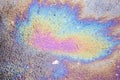 Rainbow iridescence from oil spill Royalty Free Stock Photo