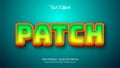 Patch text effect with vibrant green and yellow gradient and orange outline for creative graphic designs and digital art projects Royalty Free Stock Photo