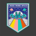 Patch with UFO and aliens for print