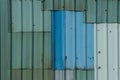 Patched Corrugated Metal Sheet. Royalty Free Stock Photo